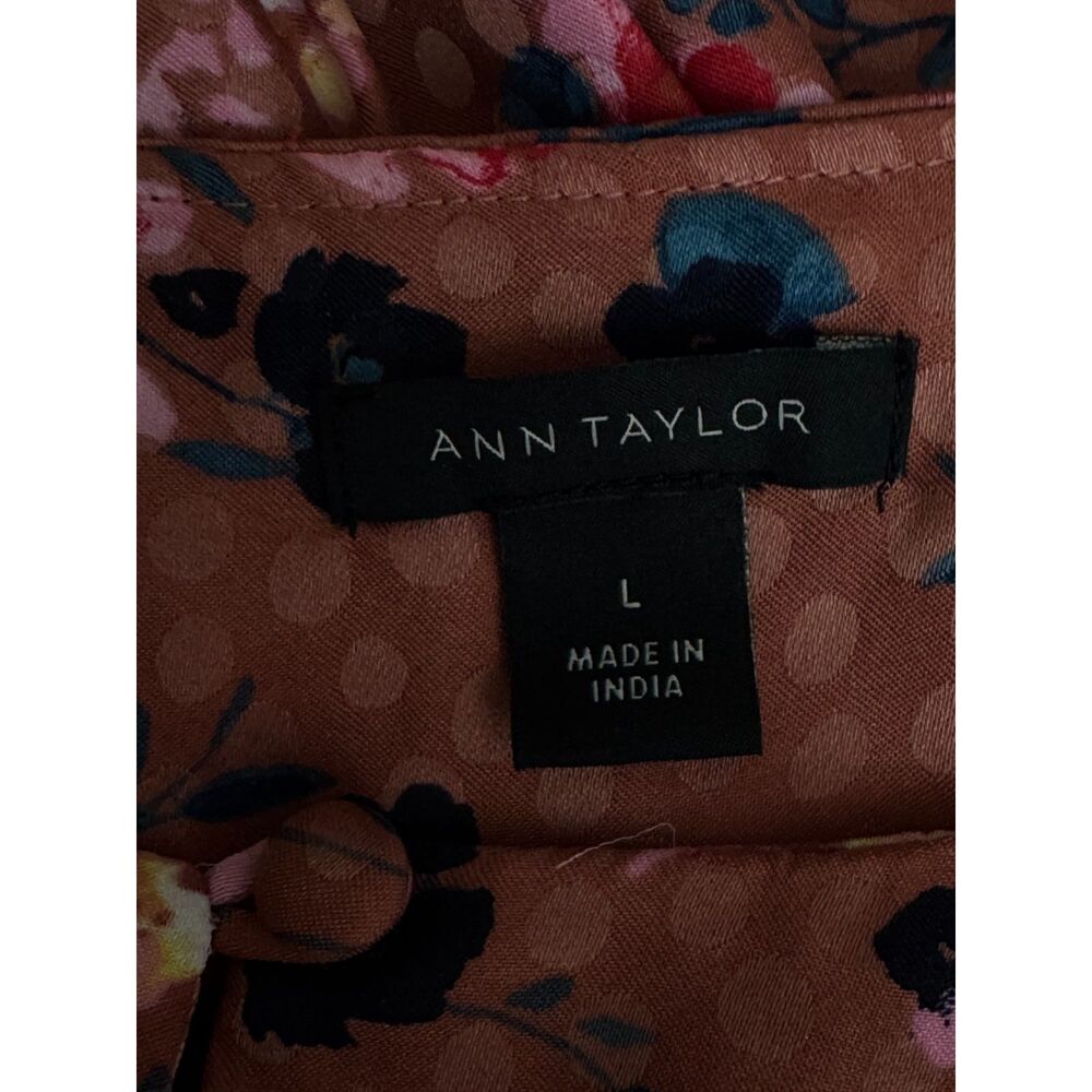 New Ann Taylor Floral Smock Bell Sleeve Peasant Top Women's Size Large - Picture 4 of 8